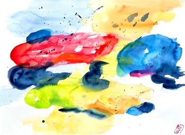 Pittura intitolato "Wolken - Mai" da Klaus Stieghorst (KS), Opera d'arte originale, Acquarello