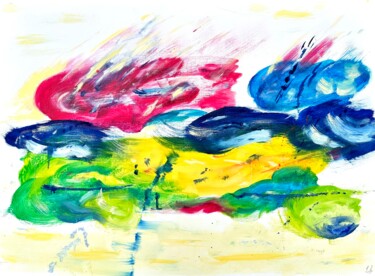 Painting titled "Wolken April" by Klaus Stieghorst (KS), Original Artwork, Oil