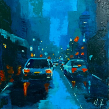 Ζωγραφική με τίτλο "night city" από Armin Grigoryan, Αυθεντικά έργα τέχνης, Λάδι