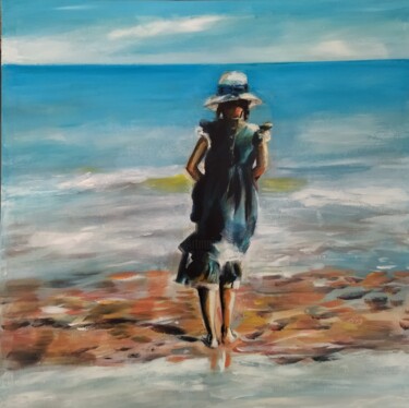 "Face à la mer" başlıklı Tablo Martine Banacer tarafından, Orijinal sanat, Akrilik Ahşap Sedye çerçevesi üzerine monte edilm…