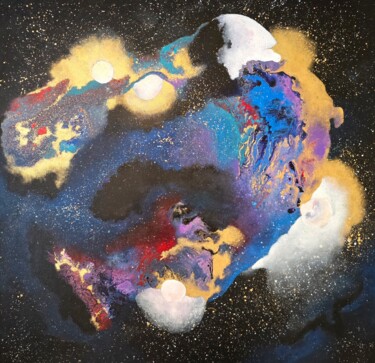 Peinture intitulée "Expanding new Suns" par Lynda Rosemarie Stevens, Œuvre d'art originale, Acrylique