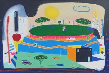 Josephine Arrives In New York 「Josephine Arrives I…」というタイトルの絵画 Katrina Avotinaによって, オリジナルのアートワーク, アクリル