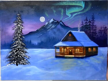 Pintura intitulada "Nocturnal Serenity" por Alycia Eva, Obras de arte originais, Óleo
