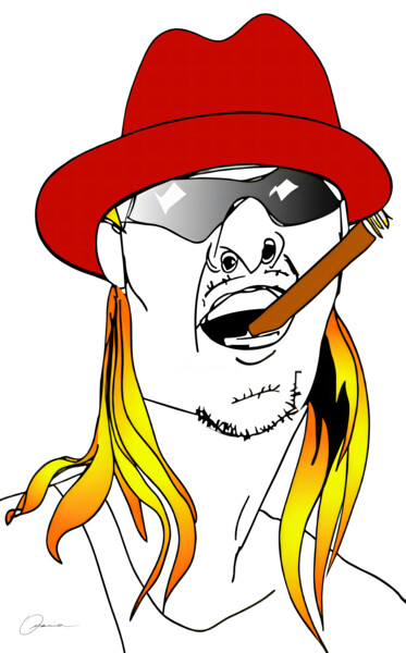 Arte digitale intitolato "Kid Rock Singer Mus…" da Ouraniart, Opera d'arte originale, Pittura digitale