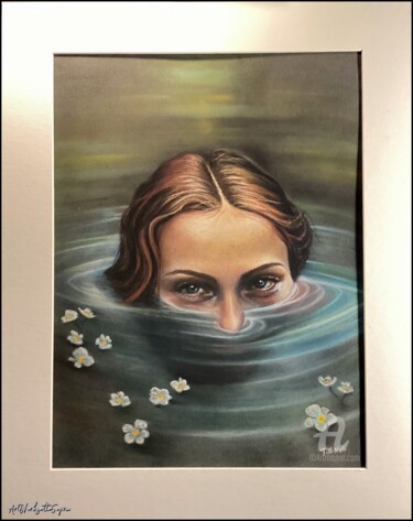 Dibujo titulada "спокойная русалка R…" por Thalita Tonon (ArtWorkSottoSopra), Obra de arte original, Pastel
