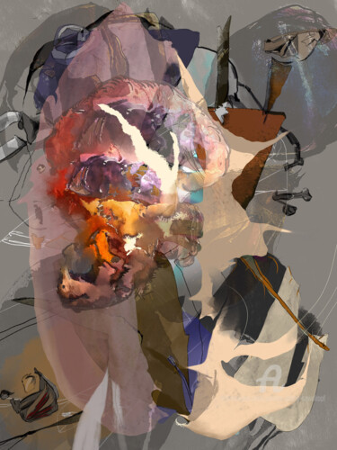 Schilderij getiteld "EKSPERYMENT" door Jolanta Lebert-Szwakopf, Origineel Kunstwerk, Digitaal Schilderwerk