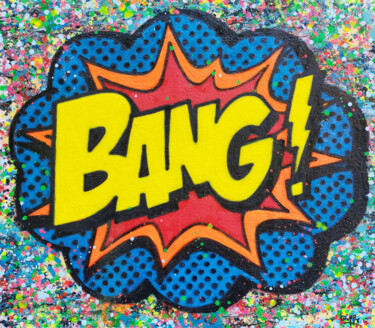 Pittura intitolato "BANG!" da Giuseppe Valia, Opera d'arte originale, Spray Montato su Telaio per barella in legno