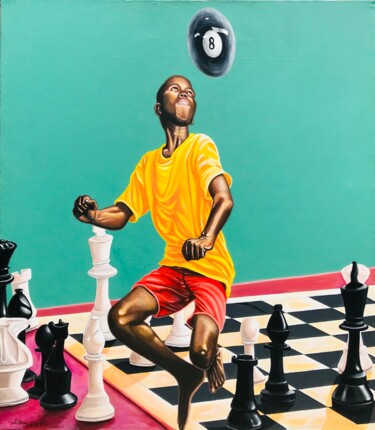 Peinture intitulée "Liberté et stratégi…" par Stéphane Lionnel Komgueum, Œuvre d'art originale, Acrylique
