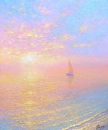 Sunrise 04 "Sunrise 04" başlıklı Tablo Dmitry Oleyn tarafından, Orijinal sanat, Petrol Ahşap Sedye çerçevesi üzerine monte edilmiş