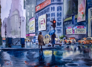 Old New York "Old New York" başlıklı Tablo Eugene Popov tarafından, Orijinal sanat, Suluboya