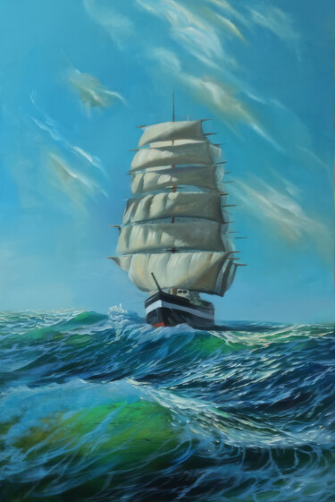 Schilderij getiteld "Voyage 2" door Anton Soldatov, Origineel Kunstwerk, Olie