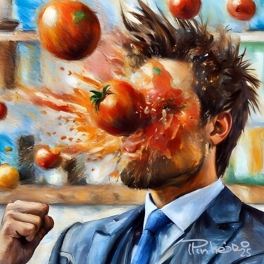 Pintura titulada "Tomatada" por Paulo Pinheiro, Obra de arte original, Pintura Digital