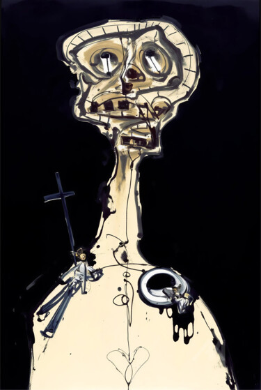 数字艺术 标题为“06-Antonio Saura in…” 由Teresa Casas, 原创艺术品, AI生成的图像