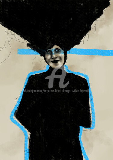 Modern Man Schilderij getiteld "Modern Man" door Creative Hand Design Szilvia Horváth, Origineel Kunstwerk, Digitaal Schilderwerk