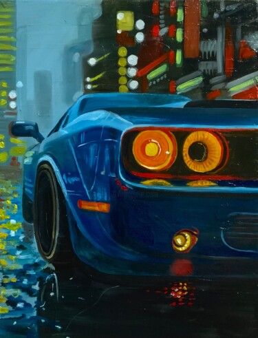 "car" başlıklı Tablo Armin Grigoryan tarafından, Orijinal sanat, Petrol Ahşap Sedye çerçevesi üzerine monte edilmiş