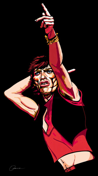 Mick Jagger The Rolling Stones Singer Musician Artwork "Mick Jagger The Rol…" başlıklı Dijital Sanat Ouraniart tarafından, Orijinal sanat, Dijital Resim