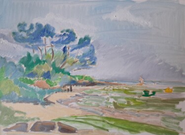 Malerei mit dem Titel "Paysage, sortie du…" von Martin Jobert, Original-Kunstwerk, Öl Auf Keilrahmen aus Holz montiert