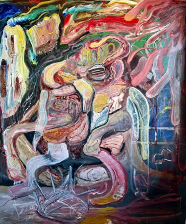 Schilderij getiteld "We are chat" door Ildar Kozhaev, Origineel Kunstwerk, Olie