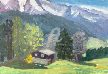 "Mt Blanc Range with…" başlıklı Tablo Georgina Rey tarafından, Orijinal sanat, Petrol