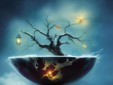 Digital Arts με τίτλο "Dark Reflections: A…" από Meahau, Αυθεντικά έργα τέχνης, Εικόνα που δημιουργήθηκε με AI