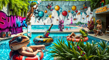 数字艺术 标题为“Summer Pause” 由Mathias Cascales (MC D/\RT), 原创艺术品, 数字油画