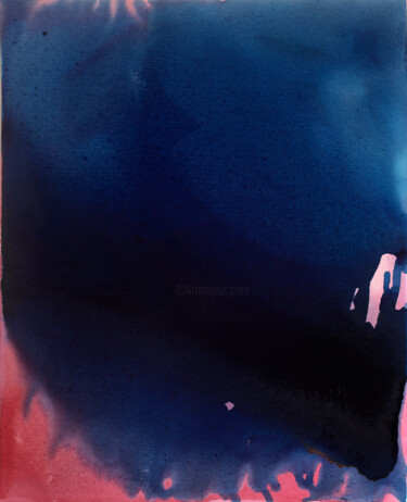 Painting titled "Fire In The Darknes…" by Evgenia Makarova, Original Artwork, Oil Mounted on Wood Stretcher frame