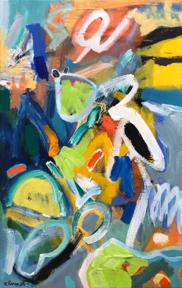 Pittura intitolato "Abstract #9" da Tung Duc Pham, Opera d'arte originale, Acrilico Montato su Telaio per barella in legno