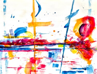 Schilderij getiteld "Momente XII" door Klaus Stieghorst (KS), Origineel Kunstwerk, Aquarel