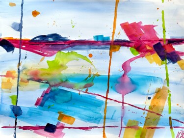 Schilderij getiteld "Momente XV" door Klaus Stieghorst (KS), Origineel Kunstwerk, Aquarel