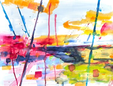 Schilderij getiteld "Momente XVII" door Klaus Stieghorst (KS), Origineel Kunstwerk, Aquarel