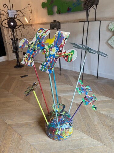 제목이 "Bouquet de choix"인 조형물 Fabien Caffino로, 원작, 금속