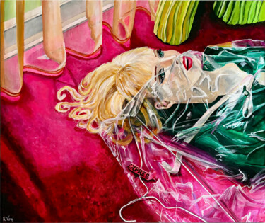 「On My Own」というタイトルの絵画 Kristin Vossによって, オリジナルのアートワーク, アクリル ウッドストレッチャーフレームにマウント