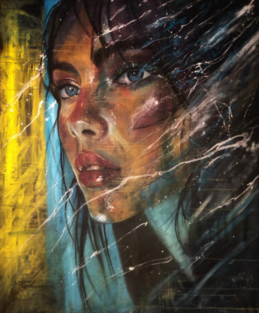 Painting titled "Distract" by Gianluca Fascetto, Original Artwork, Oil