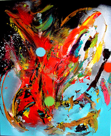 Malerei mit dem Titel "Dragon's wings" von Elle Bory, Original-Kunstwerk, Acryl Auf Keilrahmen aus Holz montiert
