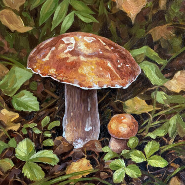 Mushroom Family Peinture intitulée "Mushroom Family" par Sundra, Œuvre d'art originale, Huile