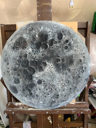 Scultura intitolato "Moon" da Muza, Opera d'arte originale, Cemento