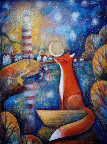 绘画 标题为“Lighthouse” 由Юлия Поташова (Вострикова), 原创艺术品, 丙烯 安装在木质担架架上
