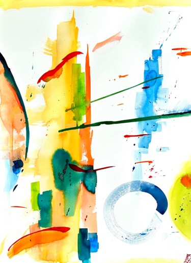 Pittura intitolato "Zeitzeichen XII" da Klaus Stieghorst (KS), Opera d'arte originale, Acquarello