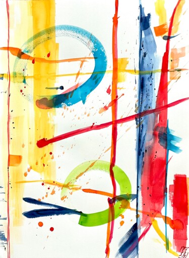 Pittura intitolato "Zeitzeichen XIII" da Klaus Stieghorst (KS), Opera d'arte originale, Acquarello