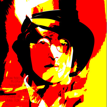 Digitale Kunst getiteld "JOHN LENNON" door Cesare Maestrelli, Origineel Kunstwerk, Digitaal Schilderwerk