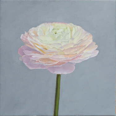 Ranunculus in Soft Light Painting titled "Ranunculus in Soft…" by Nelia Hryhorenko, Original Artwork, Oil Mounted on Wood Stretcher frame