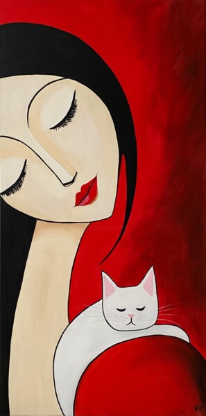 Pittura intitolato "Nine lives full of…" da Maria Paschen, Opera d'arte originale, Acrilico Montato su Telaio per barella in…