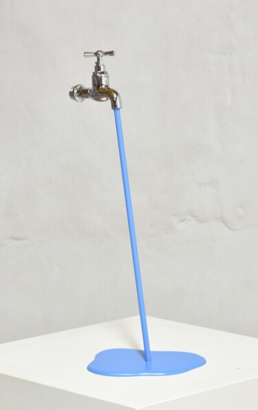 Escultura titulada "Le liquide bleu." por Yannick Bouillault, Obra de arte original, Acero inoxidable