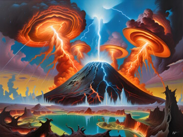 数字艺术 标题为“Nature's Fury #6 -…” 由Frederic Racaud, 原创艺术品, AI生成的图像