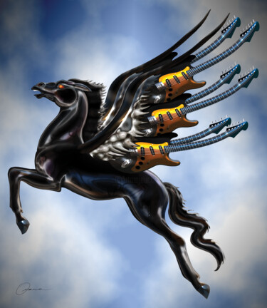 "Pegasus Horse Guita…" başlıklı Dijital Sanat Ouraniart tarafından, Orijinal sanat, Dijital Resim