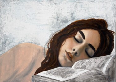 Your are unique 8: Girl Portrait, Acrylic/Oil 绘画 标题为“Your are unique 8:…” 由Margret Pinger, 原创艺术品, 油 安装在木质担架架上