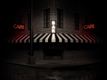 Digital Arts titled "Le Bar" by Gilles Corona, Original Artwork, 3D Modeling
