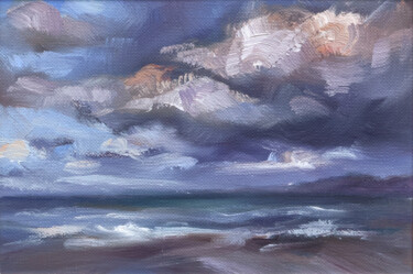 "Coastal Clouds #2" başlıklı Tablo Adrienn Pécsek tarafından, Orijinal sanat, Petrol