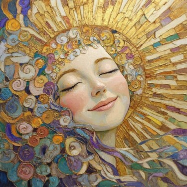 Pittura intitolato "Golden Soul" da Olga Ardasheva, Opera d'arte originale, Acrilico Montato su Telaio per barella in legno