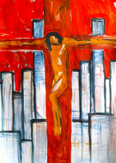绘画 标题为“Golgotha” 由Alexey Zhucovsky, 原创艺术品, 水彩